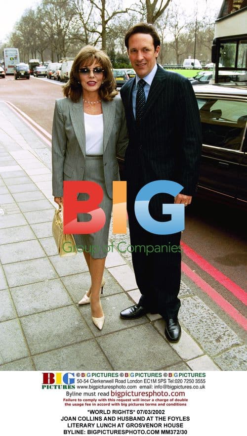 Joan Collins and Husband at Foyles Literary Lunch