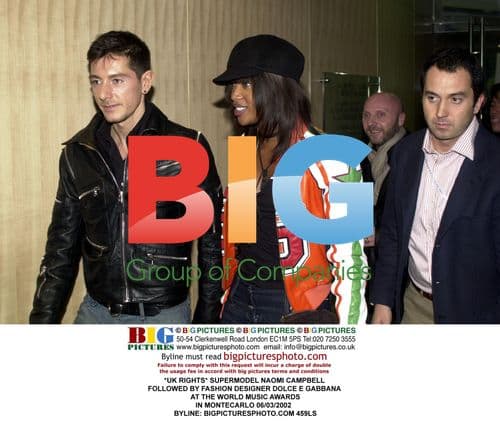 Naomi Campbell and Dolce E Gabbana at World Music Awards