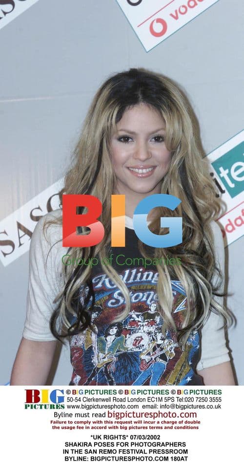 Shakira Poses at San Remo Festival Pressroom