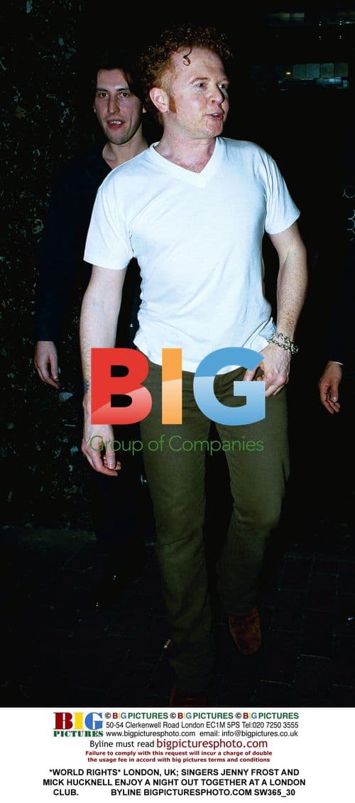 Singers Jenny Frost and Mick Hucknell at London Club