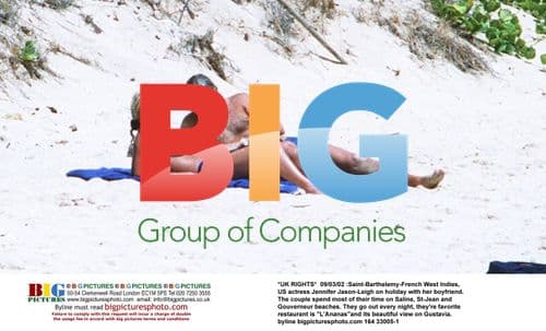 Jennifer Jason-Leigh on holiday in Saint-Barthelemy