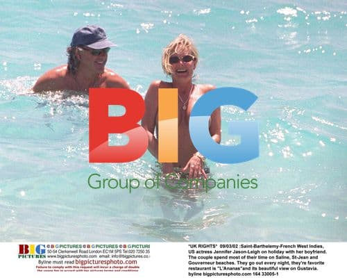 Jennifer Jason-Leigh on St Barthelemy vacation