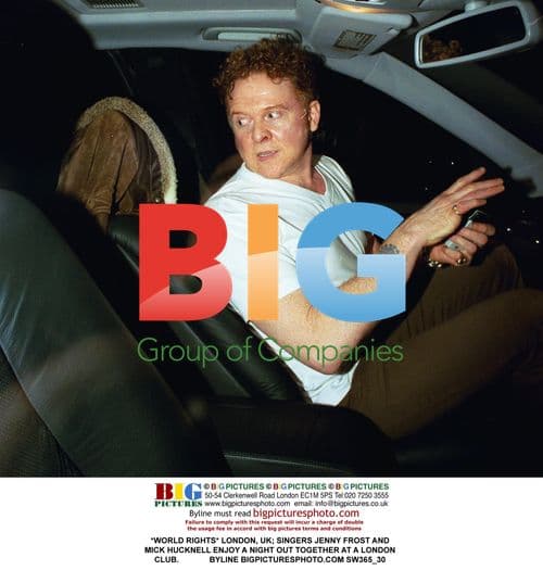 Singers Jenny Frost and Mick Hucknell at London Club