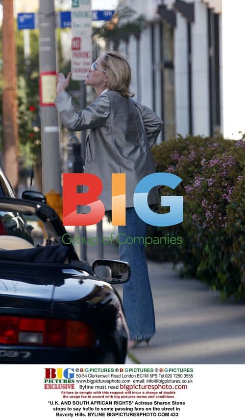 Sharon Stone greets fans in Beverly Hills