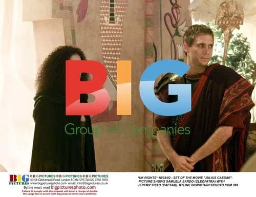 Cleopatra and Caesar on Julius Caesar film set