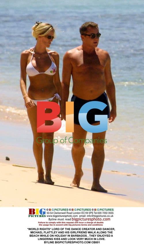 Michael Flatley and Girlfriend on Beach