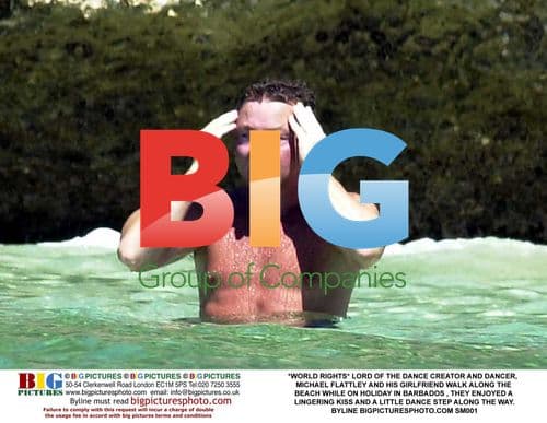 Michael Flatley and Girlfriend on Barbados Beach