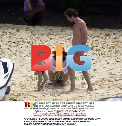 Cindy Crawford Enjoys Beach Day with Family
