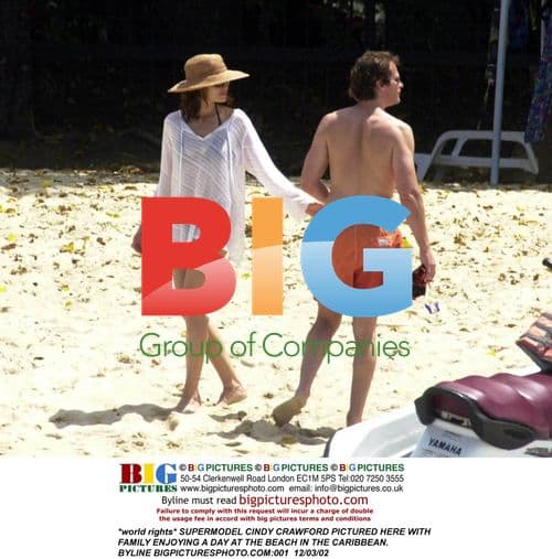 Cindy Crawford and Family at Caribbean Beach