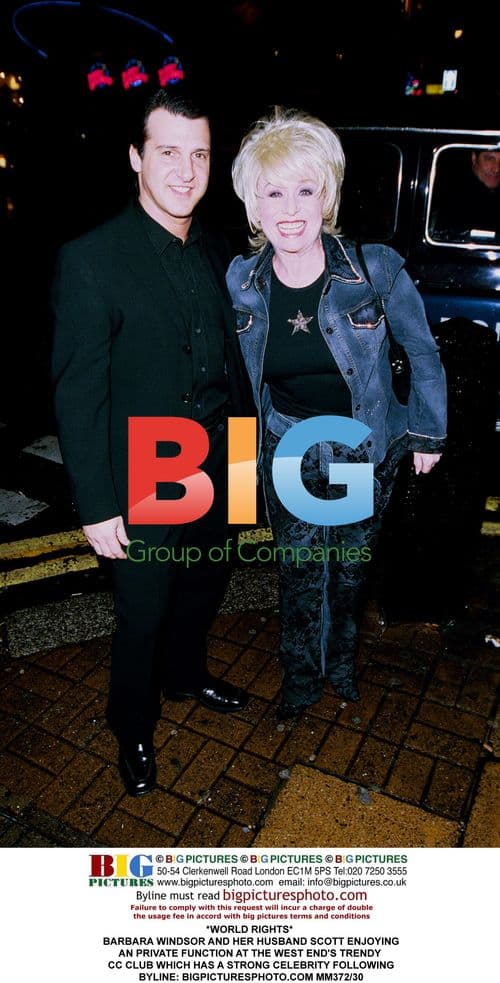 Barbara Windsor and husband Scott at CC Club