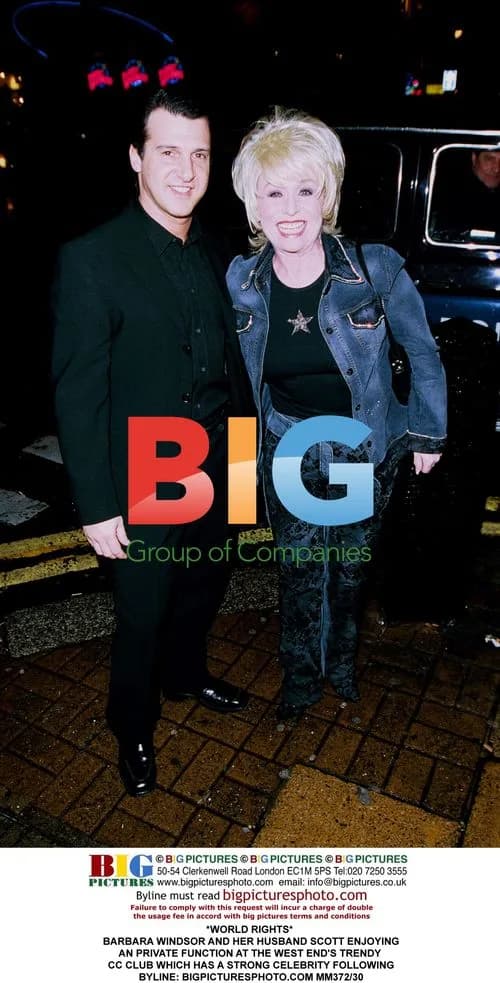 Barbara Windsor and husband Scott at CC Club