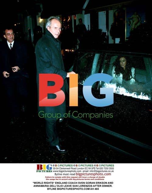 England Coach Sven Erikson and Annamaria Dell'Olio Dine