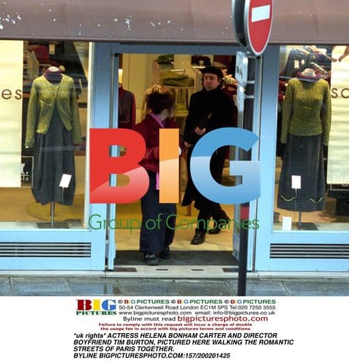 Helena Bonham Carter and Tim Burton in Paris
