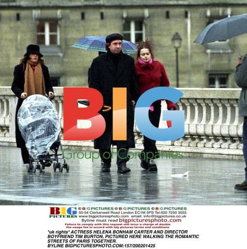 Helena Bonham Carter and Tim Burton in Paris