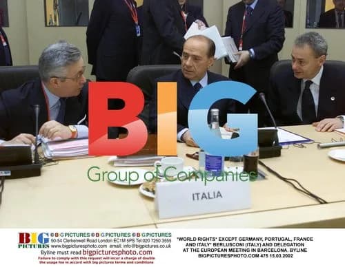 Berlusconi and Delegation at European Meeting in Barcelona