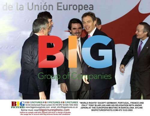 Tony Blair and Spanish PM at European Meeting in Barcelona