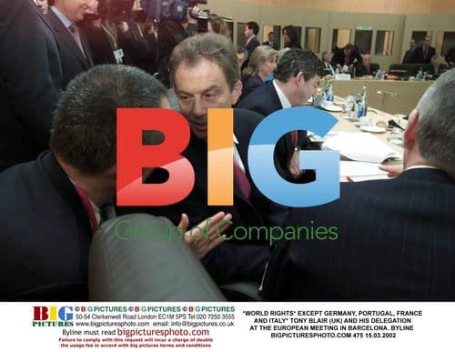 Tony Blair and delegation at European meeting in Barcelona