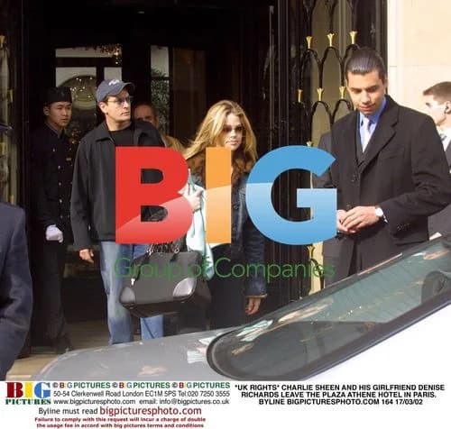 Charlie Sheen and Denise Richards leave Paris hotel