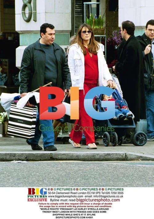 Pregnant Liz Hurley Strolls in West London