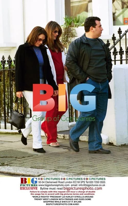 Pregnant Liz Hurley Shopping in London