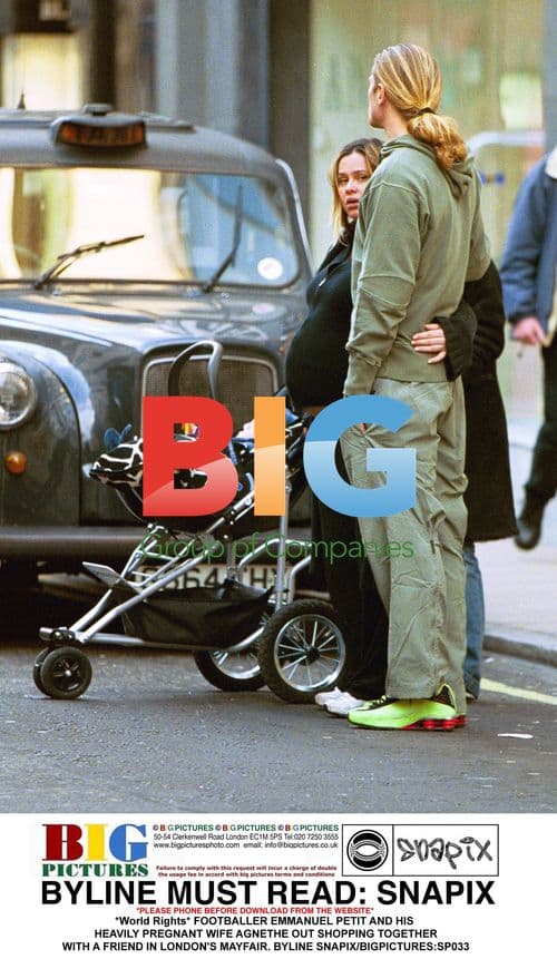 Footballer Emmanuel Petit and Pregnant Wife Shopping