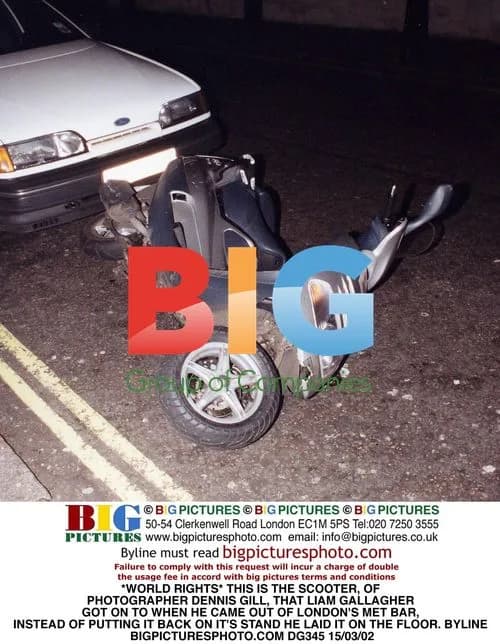 Liam Gallagher on Dennis Gill's Scooter