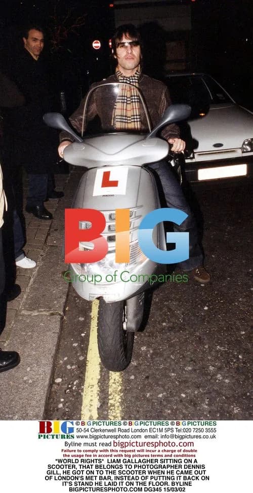 Liam Gallagher on Photographer's Scooter
