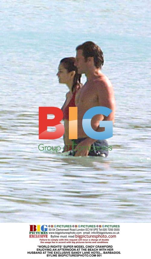 Cindy Crawford at the Beach in Barbados