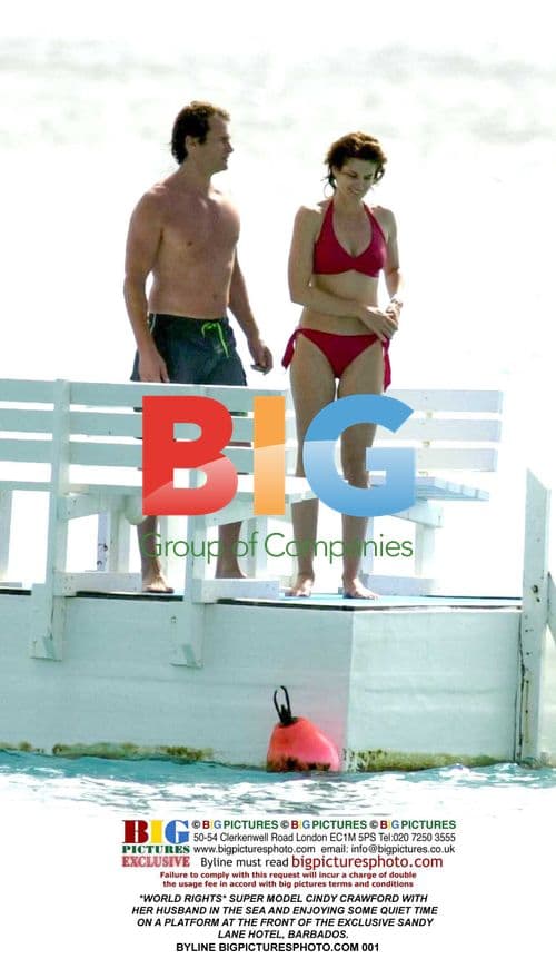Cindy Crawford and Husband Relaxing in Barbados