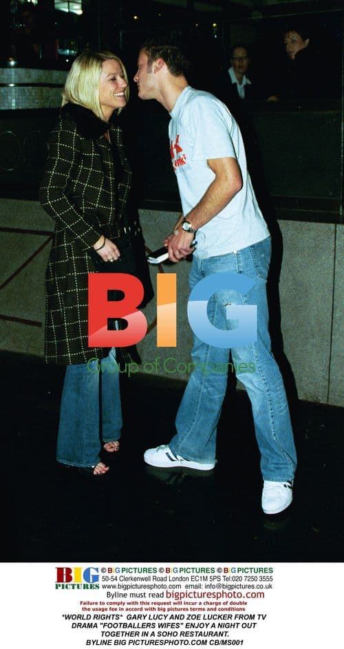 Gary Lucy and Zoe Lucker from "Footballers Wifes" at Soho restaurant