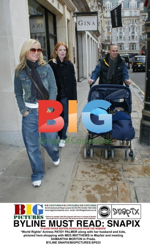 Patsy Palmer and family shopping in Mayfair