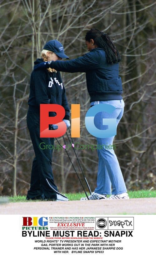 TV Presenter Gail Porter Works Out in Park