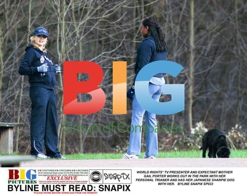 TV presenter Gail Porter works out with trainer