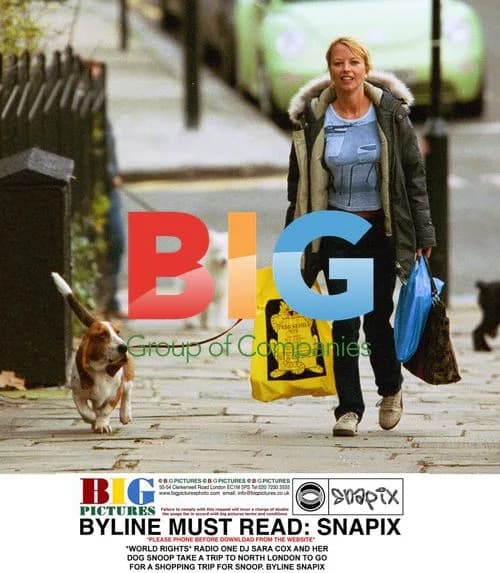 Radio DJ Sara Cox & Dog Snoop Shop in North London