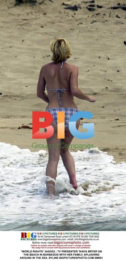 TV Presenter Tanya Bryer on Barbados Beach