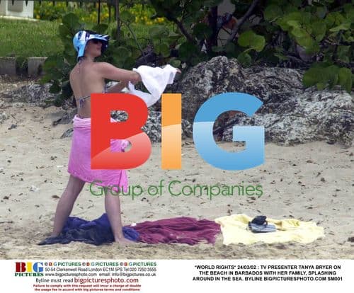 TV Presenter Tanya Bryer on Barbados Beach