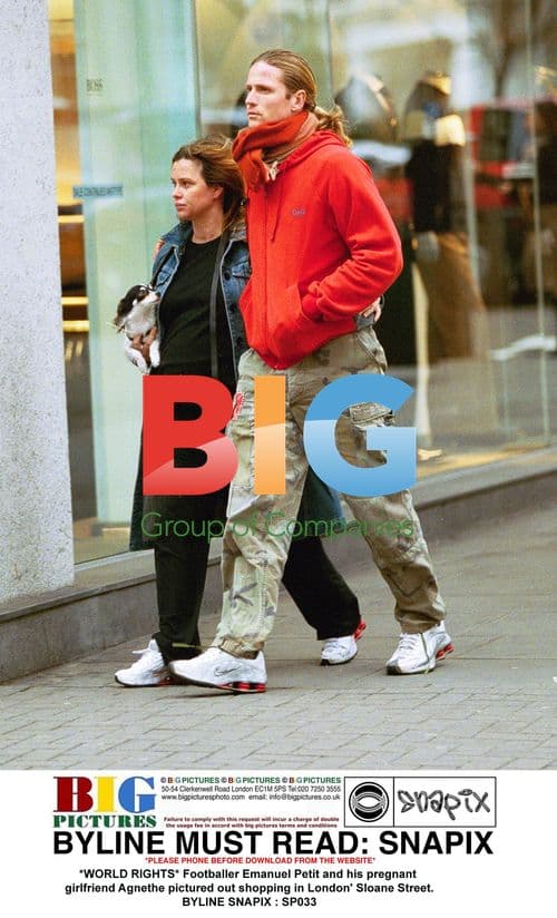 Emanuel Petit and pregnant girlfriend out shopping