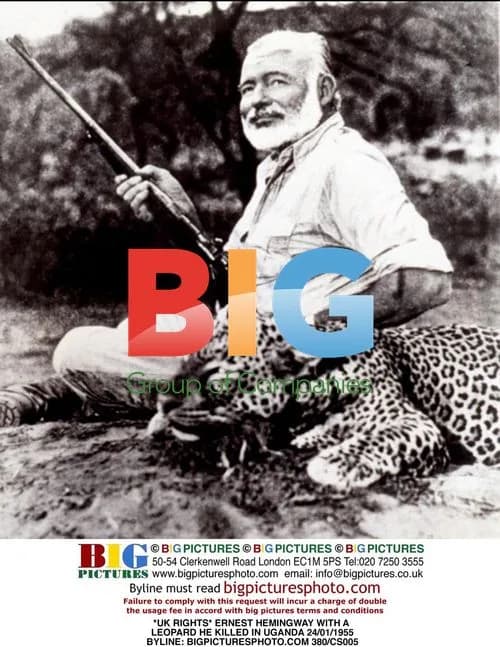 Ernest Hemingway with Leopard in Uganda