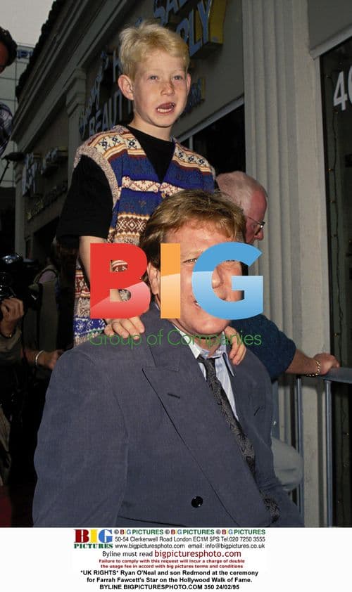 Ryan O'Neal and son Redmond at Farrah Fawcett's star ceremony
