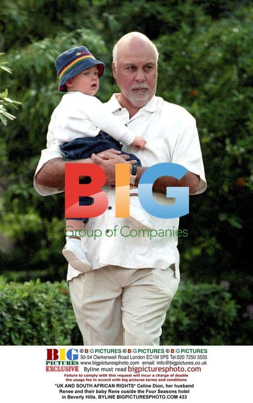 Celine Dion and family outside Four Seasons