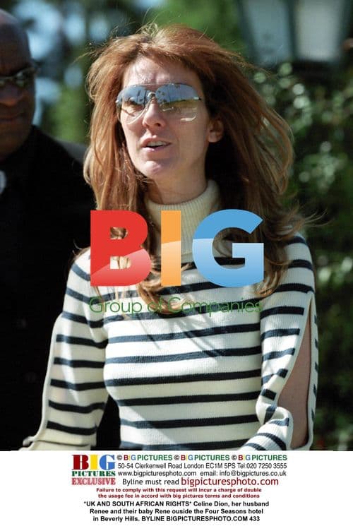 Celine Dion and family outside Four Seasons