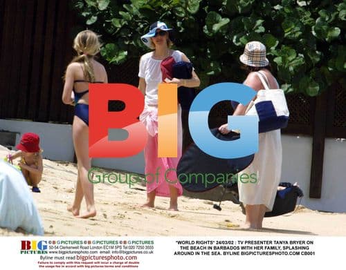 Tanya Bryer on Barbados Beach with Family