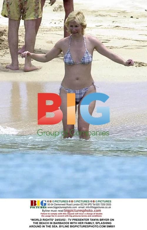 TV Presenter Tanya Bryer on Beach in Barbados
