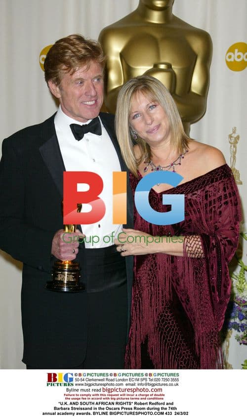Robert Redford and Barbara Streissand at 74th Oscars