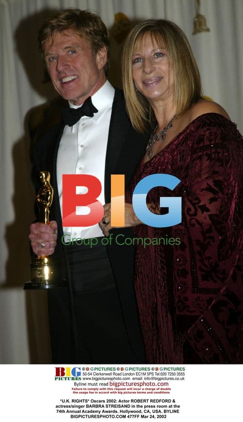Robert Redford and Barbra Streisand at Oscars 2002
