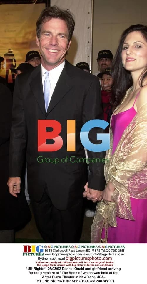 Dennis Quaid and girlfriend at "The Rookie" premiere
