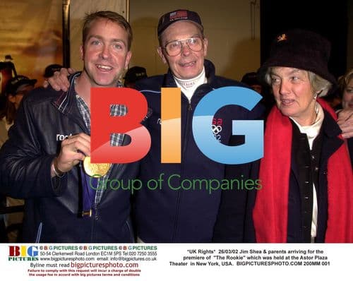 Jim Shea and parents attend "The Rookie" premiere