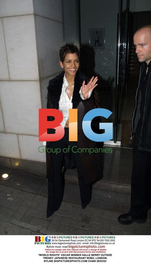 Halle Berry outside Nobu restaurant in London