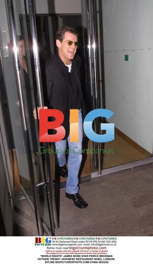 Pierce Brosnan outside Nobu in London
