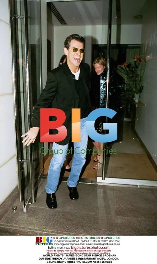 Pierce Brosnan outside Nobu in London
